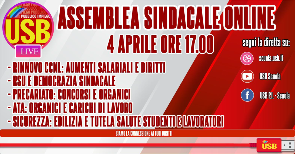 Convocazione Assemblea Sindacale on line – USB P.I. Scuola