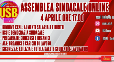 Convocazione Assemblea Sindacale on line – USB P.I. Scuola