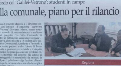 Accordo tra Comune e I.I.S. “Galilei-Vetrone” per un progetto di tutela della Villa Comunale